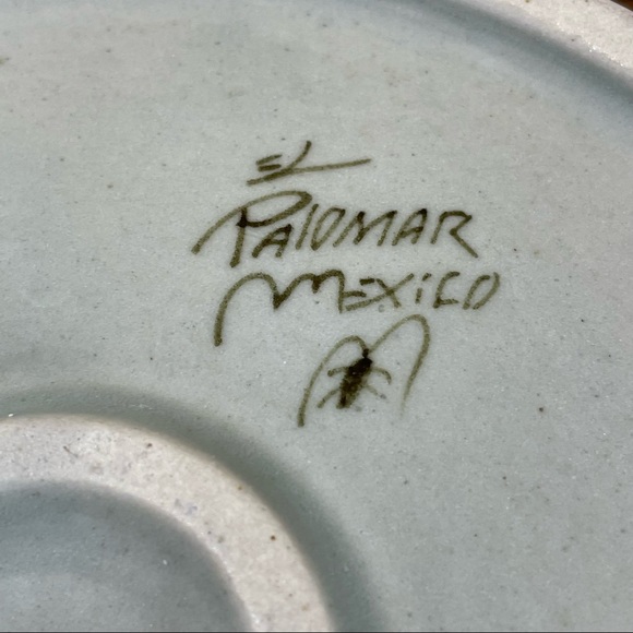 Ken Edwards El Palomar Bird Butterfly Flowers Round Trivet Mexican Pottery - Picture 5 of 6